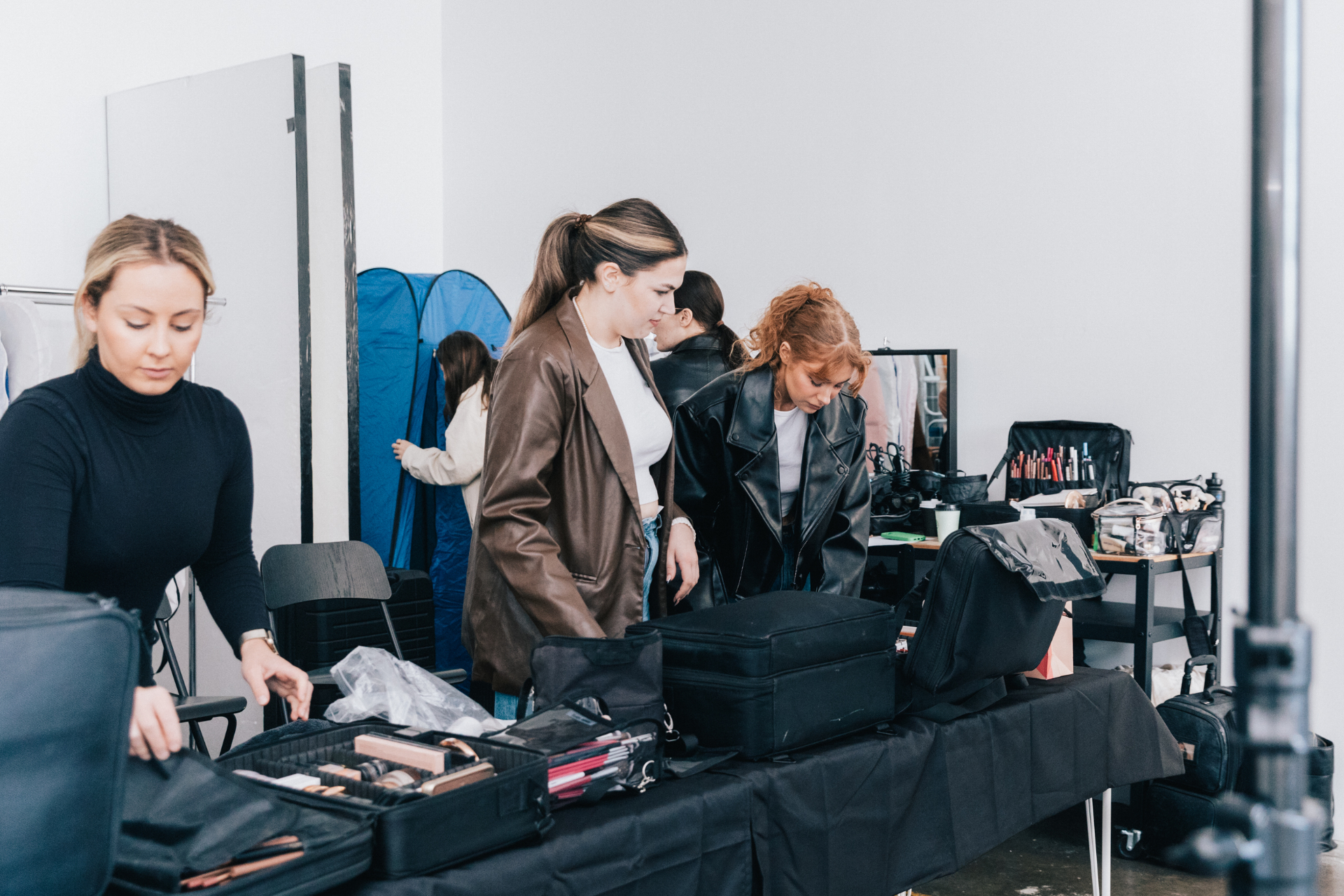 Hair and makeup team backstage