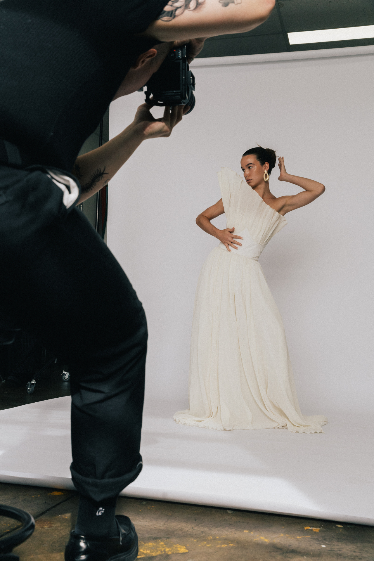 Behind the scenes fashion shoot