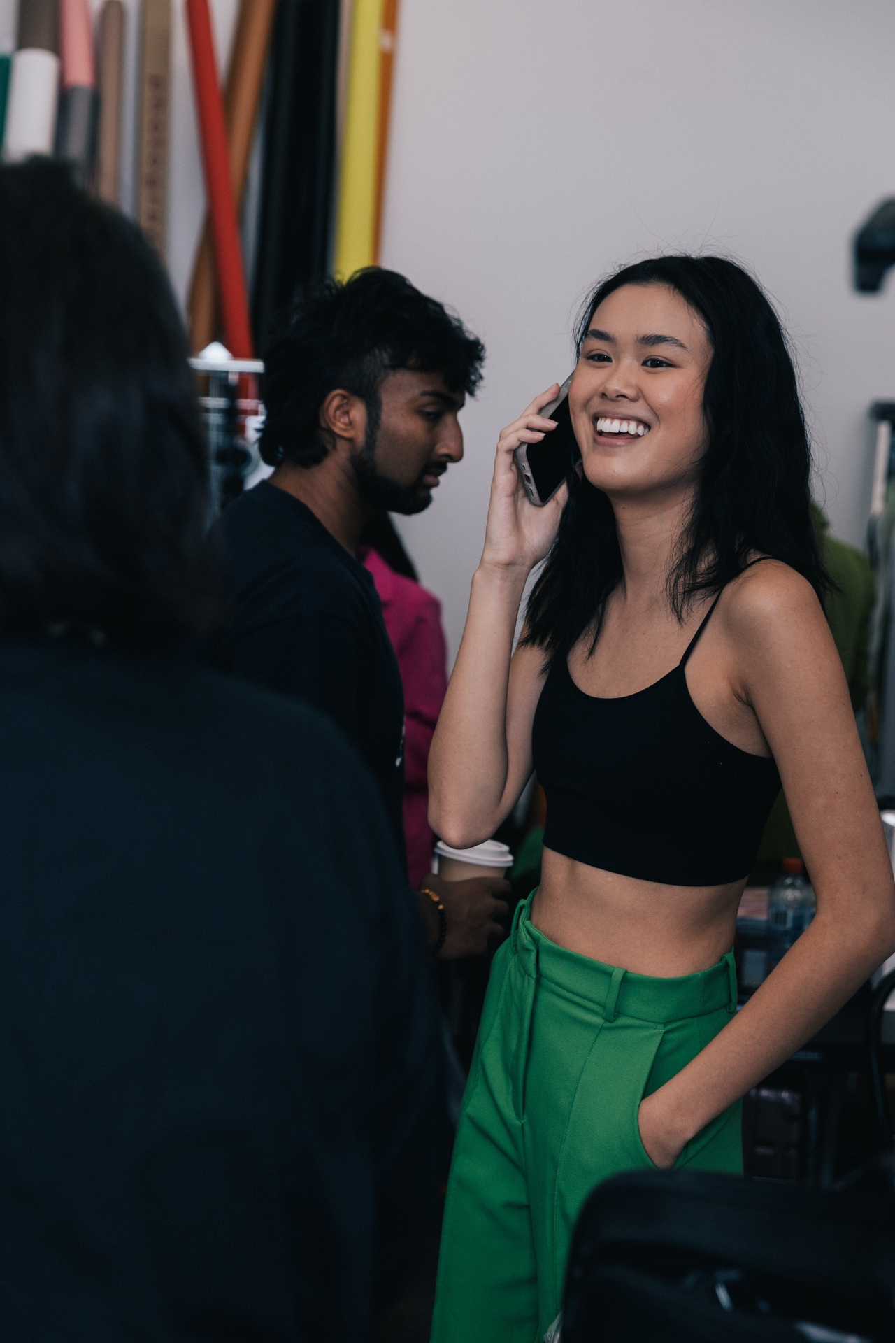 Behind the scenes portrait of Madalene on set